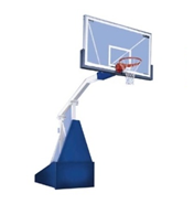 Стойка баскетбольная мобильная складная с выносом 1,65м с лебёдочным  подъёмом стрелы